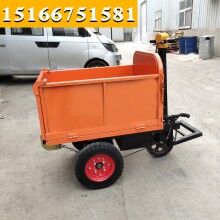 省時省人工！電動手推式工程翻斗車 手推車工地水泥砂漿運(yùn)輸車